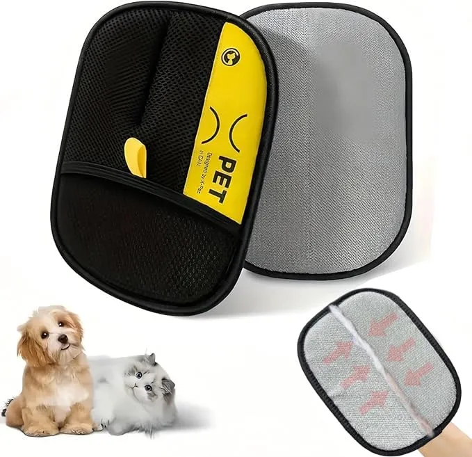 BEOWUI Gants épilation pour animaux – Ensemble 2 pièces, outil anti-poil réutilisable pour canapé, meubles et voiture