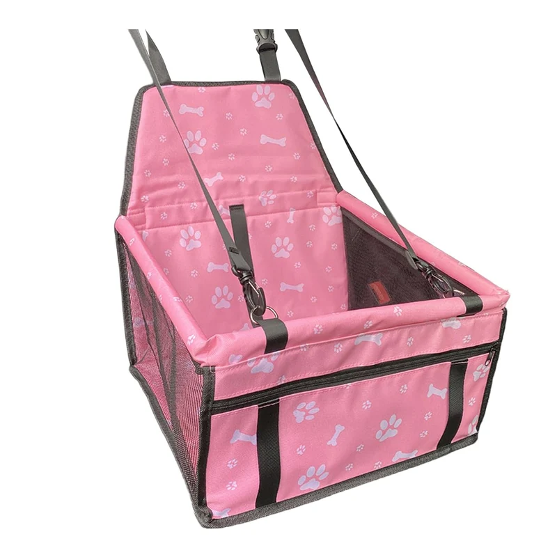 UHANBUT Siège-auto pour Animaux — Siège de voiture pour chien et chat, respirant et étanche, pliable, rose (1 pièce)