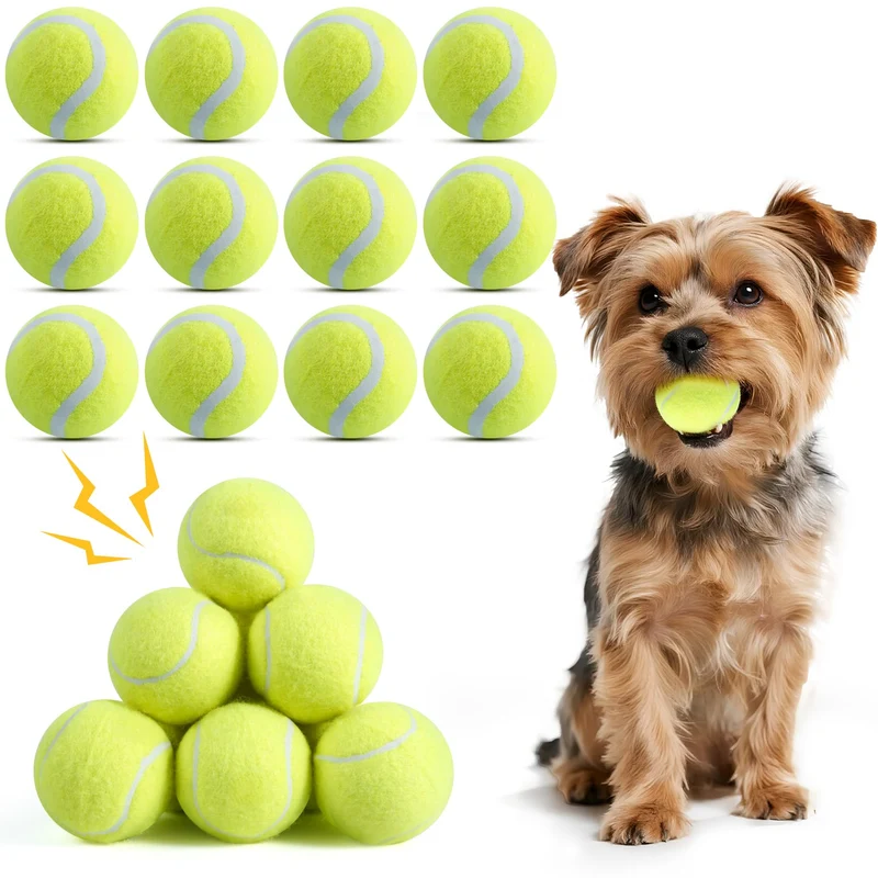 susu & wuwu — 12 balles sifflantes 2 pouces pour petits chiens — jouet interactif durable et non toxique