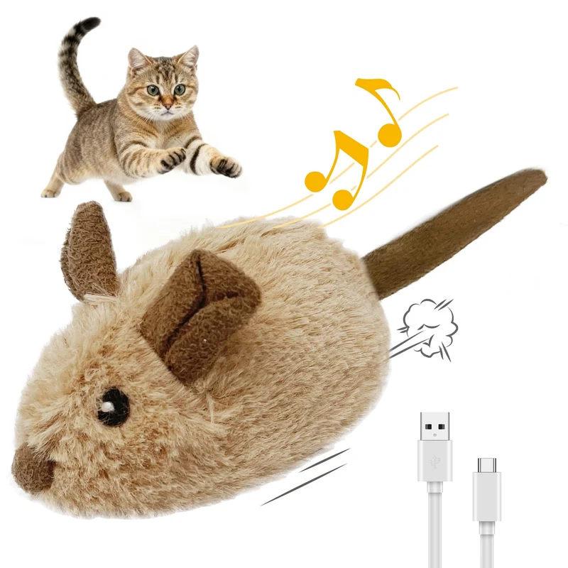 Gigwi Jouet Chat Interactif – Souris Mouvante Automatique, Rechargeable USB-C