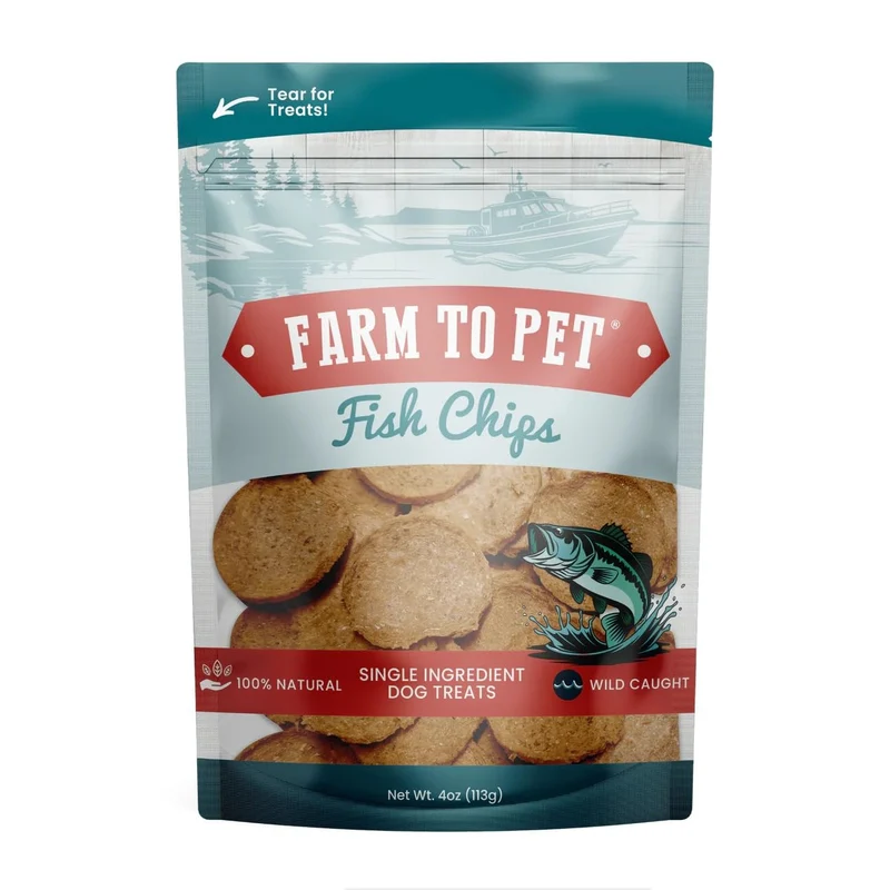 Farm To Pet – Friandises d'entraînement pour chiens au poisson walleye, 4 oz, Ingrédient Unique, Naturelles, Fabriqué aux États-Unis