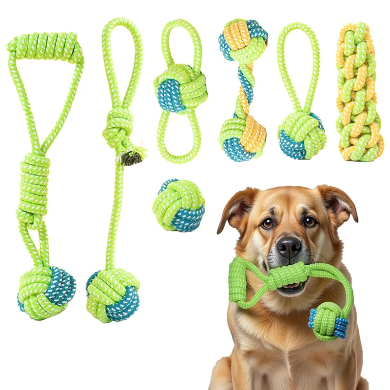 DSUMD – Lot de 7 Jouets en Corde pour Chiens Petits et Moyens | Nettoyage Dents et Anti-ennui