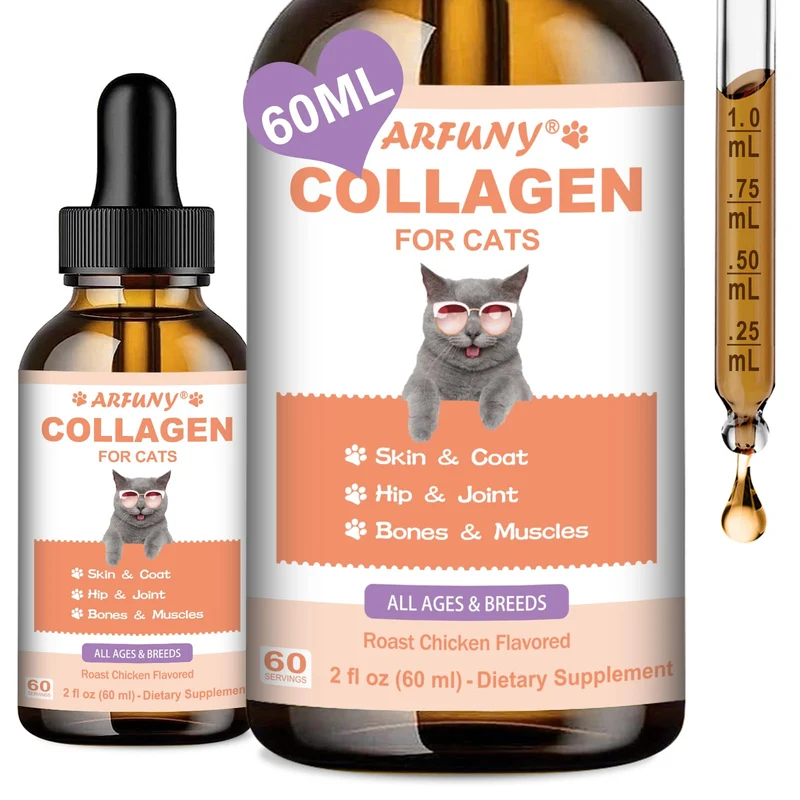 SANTKOL Collagène pour Chats – Goût Poulet Rôti, Soutien Articulations, Peau et Digestion