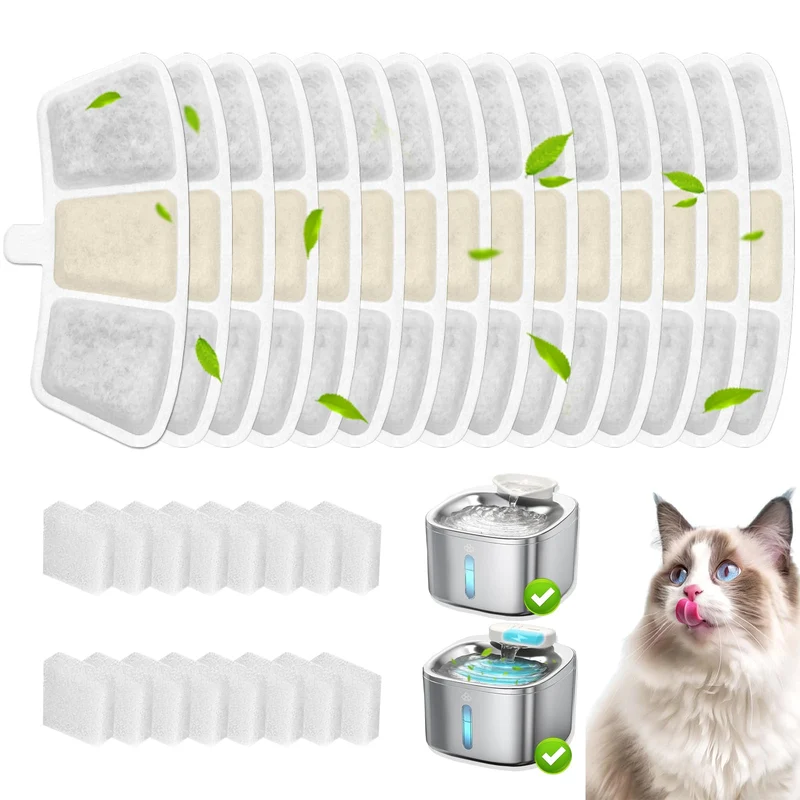HOETEK – 16+16 filtres de remplacement pour Oneisall PW04 3,5 L – Fontaine sans fil pour chat