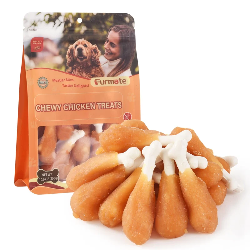 Furmate Os Calcium Enrobé au Poulet – Friandises Sans Rawhide, Sans Céréales pour Chiens (18–19 pièces, 300 g)