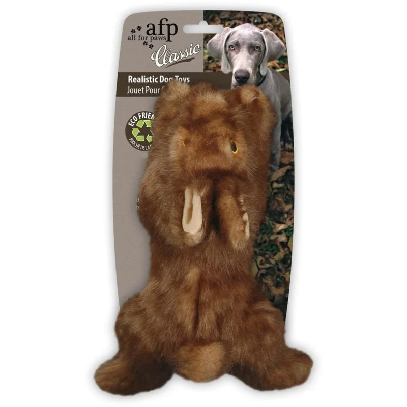ALL FOR PAWS Lapin Siffleur – Jouet peluche pour Chiens Moyens et Grands, Lapin Marron