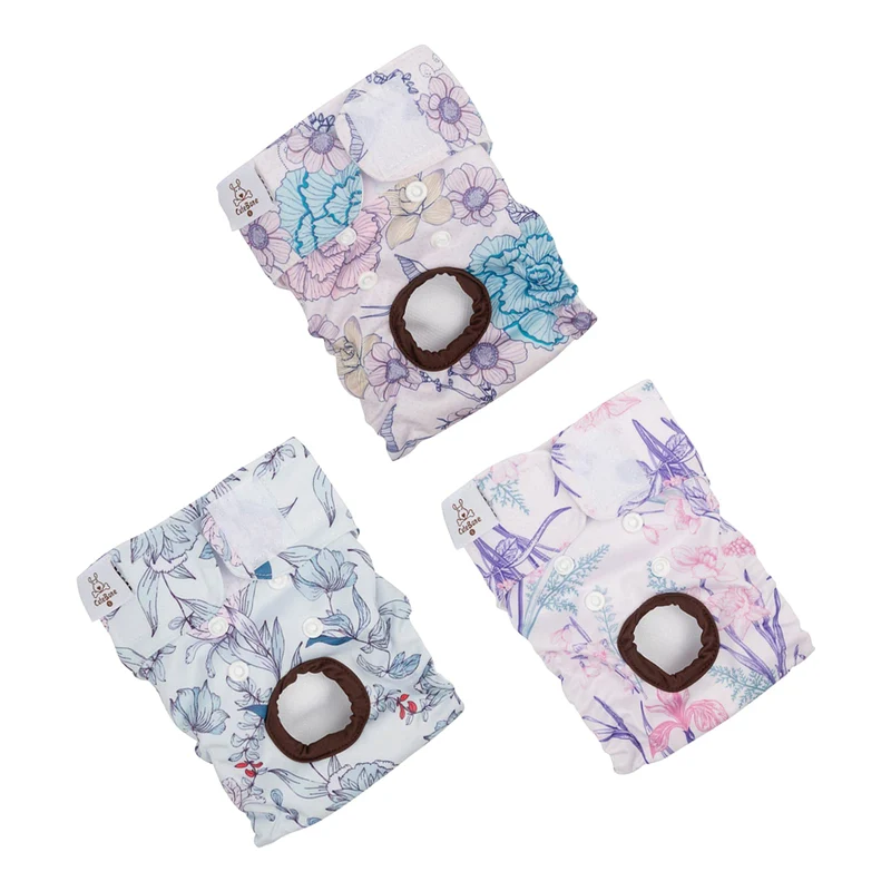 CuteBone Couches pour Chien Femme Réutilisables – Petit/Moyen/Grand, Pack 3