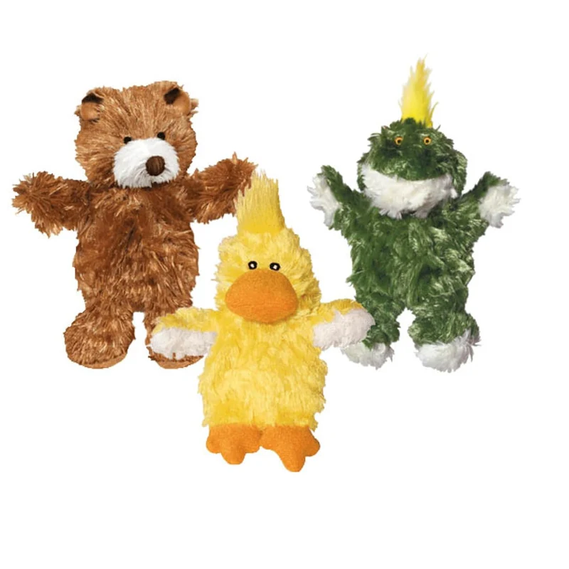 KONG Faible Rembourrage avec Sifflet – Jouet pour Chien Très Petit (Ours, Canard, Grenouille)