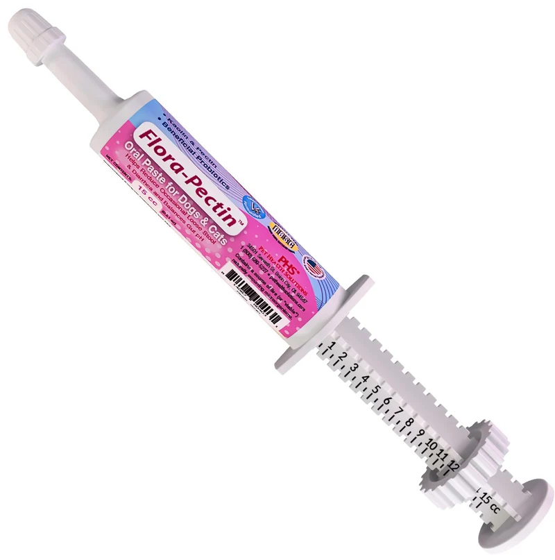 FLORA-PECTIN Pâte Orale Chiens et Chats – Soulagement rapide et équilibre digestif (15 ml, Goût Poulet)