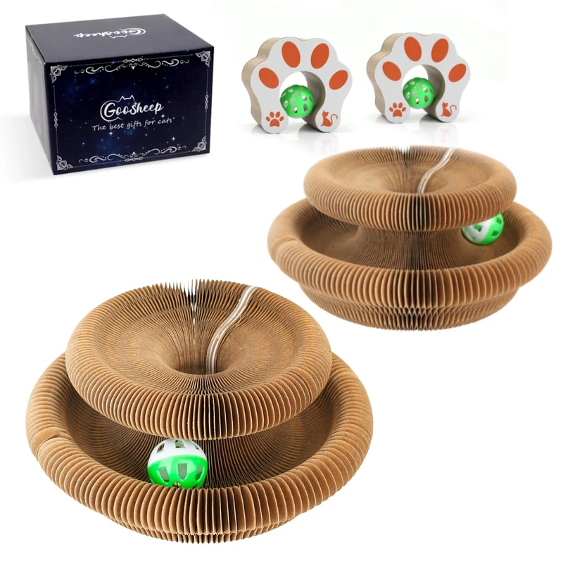 Goosheep Kitty Kurlz en duo – Planche à griffage magique et jeu éducatif pour chats