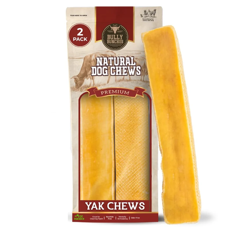 Bully Bunches Fromage Yak Himalayen Extragrand – Friandise naturelle pour gros chiens (2 pièces), sans lactose ni cuir cru