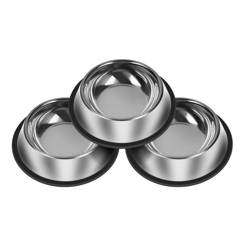 Serentive - Ensemble de 3 Bols pour Chiens en Acier Inoxydable 20 onces | Antidérapants et Lavables