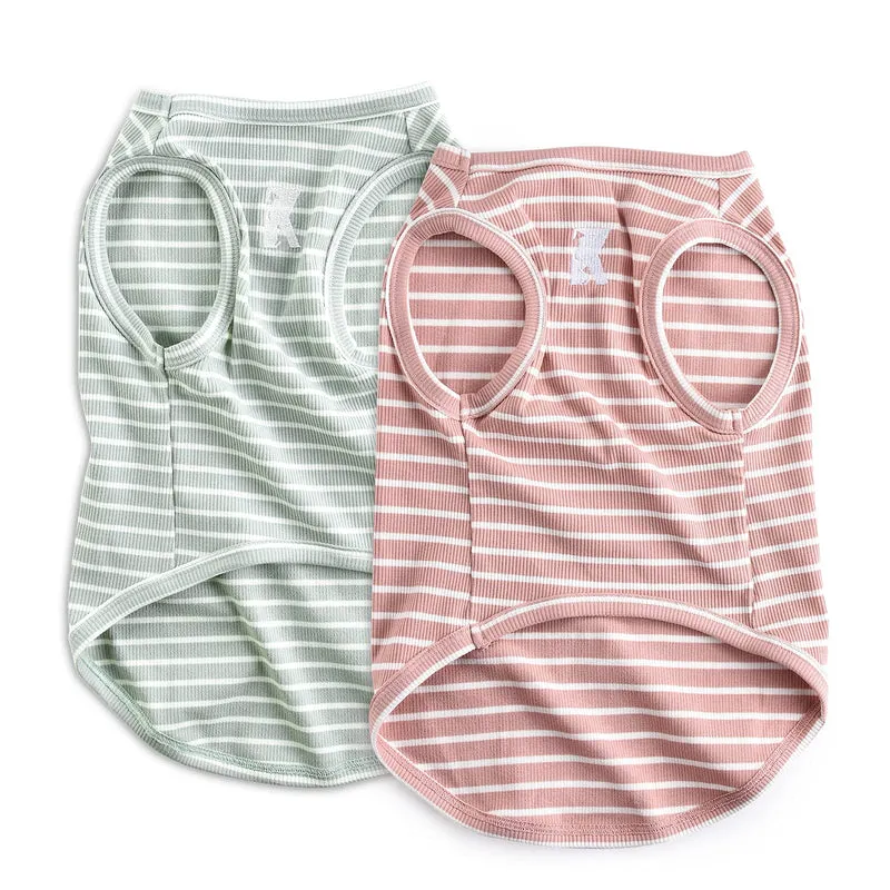 Koneseve Maillot-Chien Sans Manches – Lot de 2, Rose et Vert, Léger & Respirant, Tailles S à 6XL