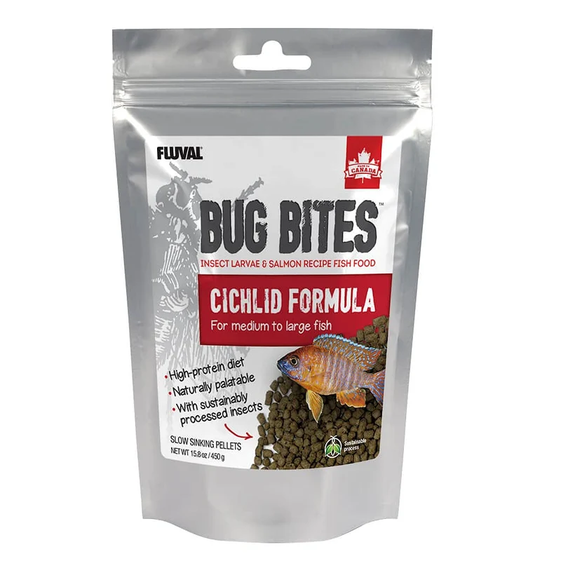 Fluval Bug Bites Cichlid – Nourriture granules pour poissons cichlidés, 15,8 oz
