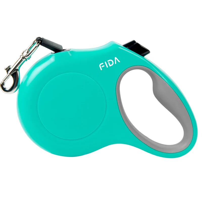Laisse rétractable Fida Heavy Duty – 16 ft pour chiens jusqu’à 44 lb – sans enchevêtrement, Teal