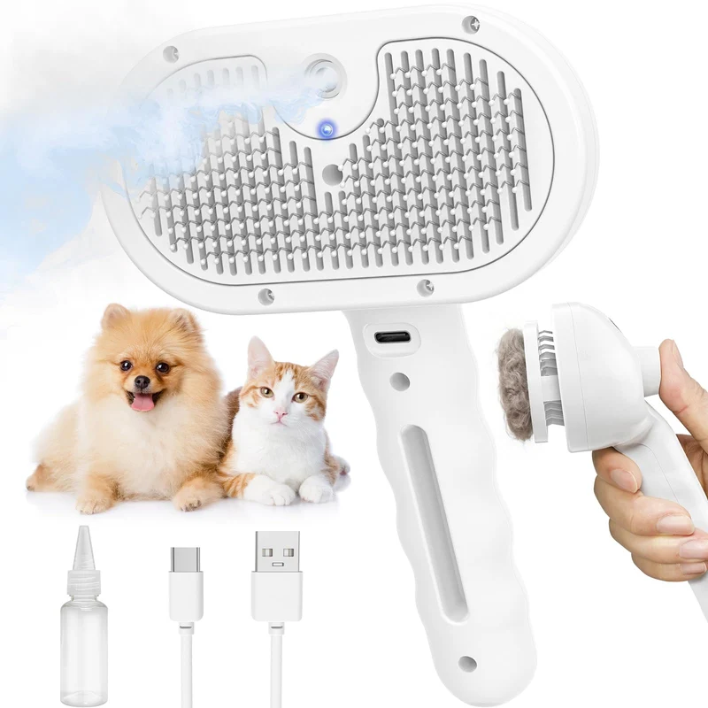 Viphope Brosse Vapeur pour Chiens et Chats — Dépoilage Efficace et Auto-nettoyage