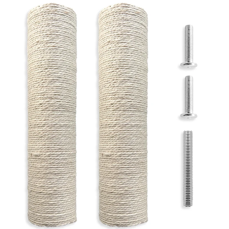 VEIUSHNI Poteau de Remplacement pour Grattoir Chat – 15,7 pouces, Lot de 2 avec Vis M8 (Blanc)