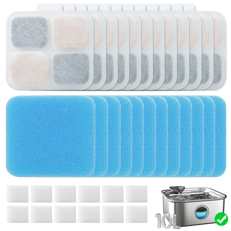 OUPUSES – Lot 12+12 filtres de remplacement pour Oneisall PW07SAU 10L/2,64Gal – 12 filtres + 12 éponges