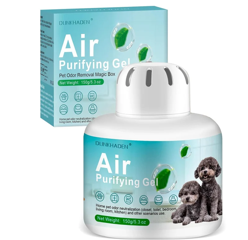 DUNKHADEN | Absorbeur d'odeurs pour animaux – Gel éliminateur 5,3 oz – 90 jours – À base de plantes – Sans danger pour chats et chiens