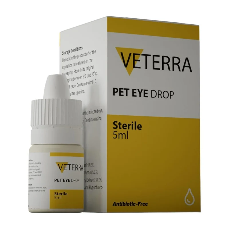 Veterra Gouttes Oculaires Animaux — Santé des Yeux pour Chats & Chiens 5 ml