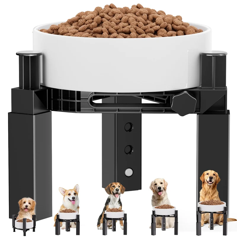 XIAZ — Support de gamelle surélevé pour chien | Hauteurs ajustables, antidérapant et durable (stand seul)