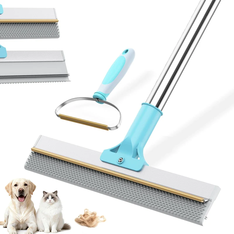 Hotsky Râteau à Poils pour Tapis – 3 en 1, Manche Réglable 54 Pouces, Design Breveté