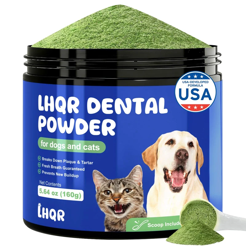 LHQR Poudre Dentaire pour Chiens et Chats – Haleine Plus Fraîche, Probiotiques et Enzymes, 160 g