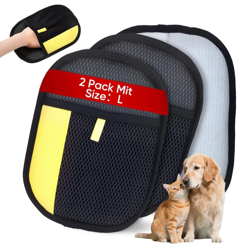 XSDLSSLY Gants Anti-Poils pour Animaux – 2 Paires Réutilisables, Nettoyage Électrostatique pour Canapés, Draps, Vêtements et Voiture