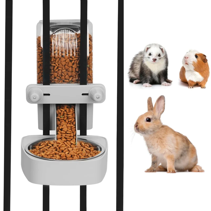 Kenond Distributeur automatique suspendu pour animaux – Capacité 1,6 L et bol inox