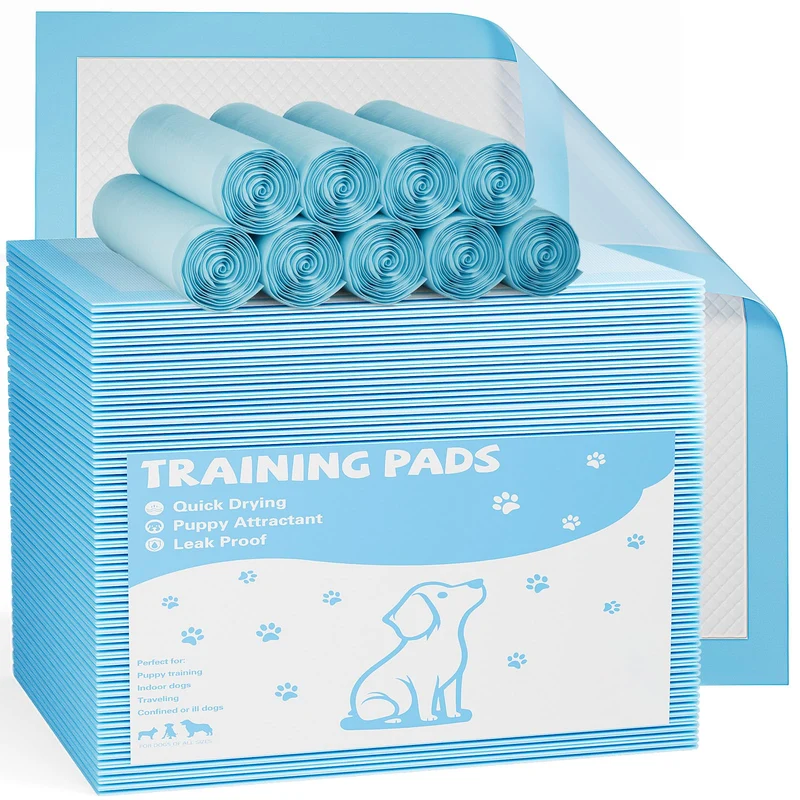 Sweetcrispy Tapis-pipi pour chiots – 100 pièces, Absorption multicouches, Anti-fuites, Séchage rapide, 22 po x 22 po
