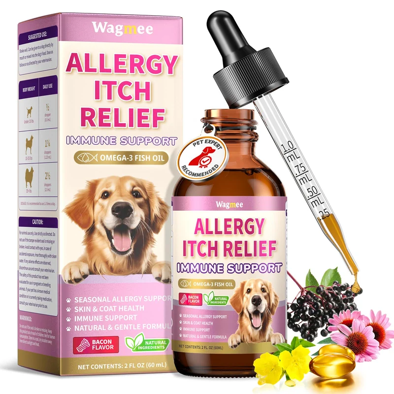Gouttes Wagmee – Soulagement des allergies chez les chiens et peau saine