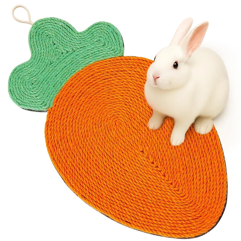 Maasechs Tapis de Grattage Lapin en Sisal Naturel – Forme Carotte, Doux et Durable