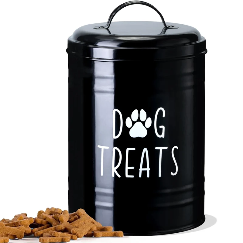 NIXBYO Conteneur hermetique pour friandises chien – Bocal en métal 9x5,5 pouces