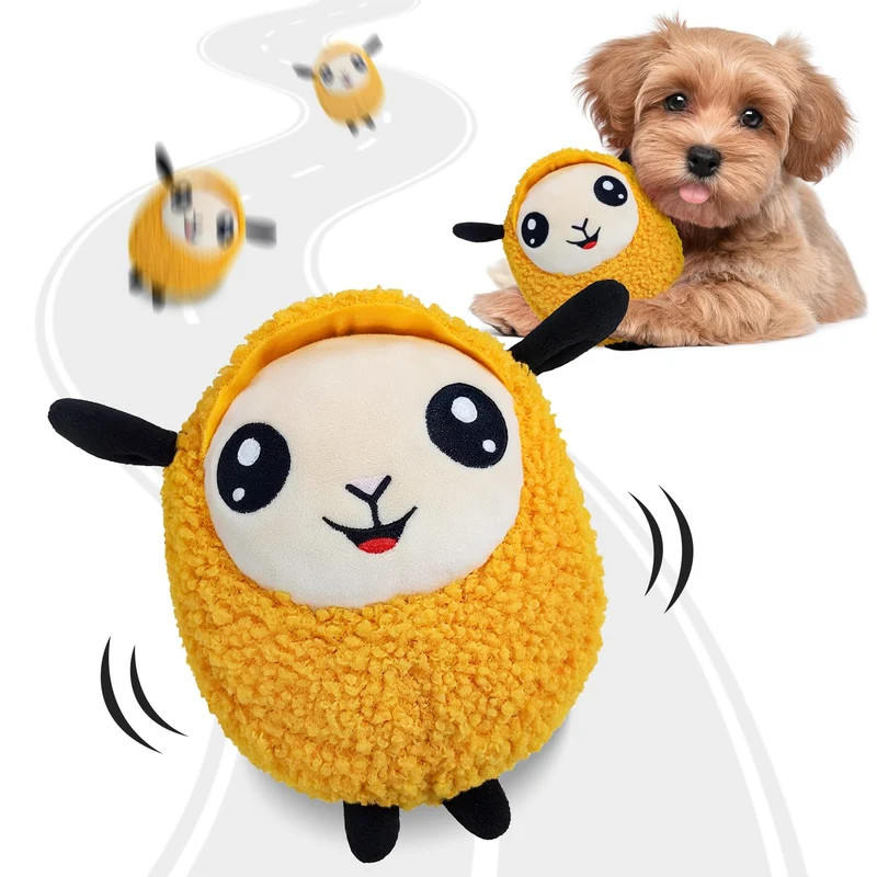 Huimpet Balle peluche interactive pour chien – Jouet rechargeable 2026 (orange)