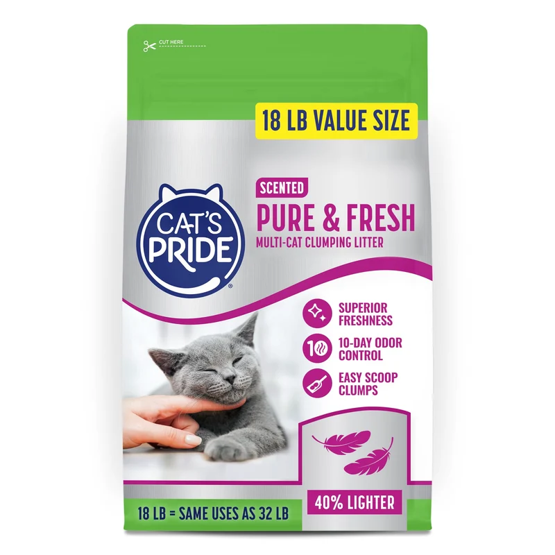 Cat's Pride Pure & Fresh – Litière parfumée légère 18 lb