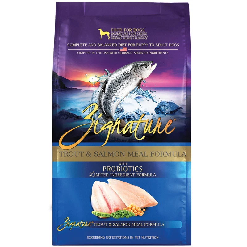 Zignature Trout & Salmon – Formule à Ingrédients Limités pour Chiens – Croquettes 4 livres