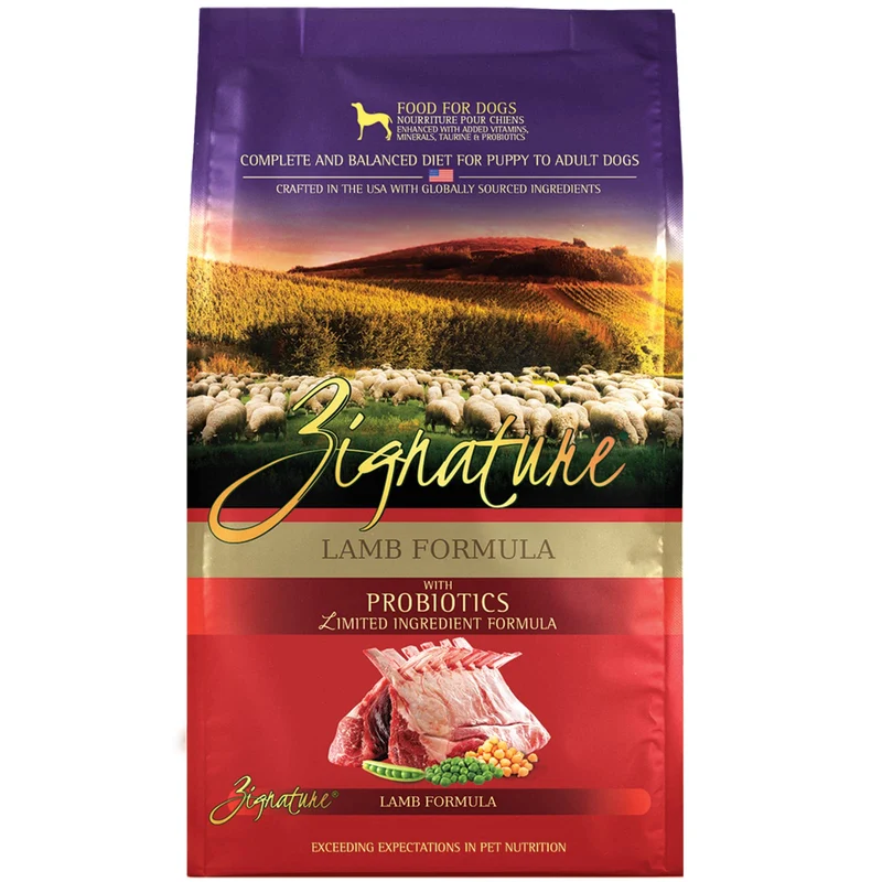 Zignature Agneau – Formule Ingrédients Limités, Croquettes Sèches 4lb