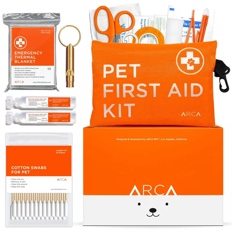 Kit de Premiers Secours pour Chien ARCA PET — Pochette Étanche et Haute Visibilité