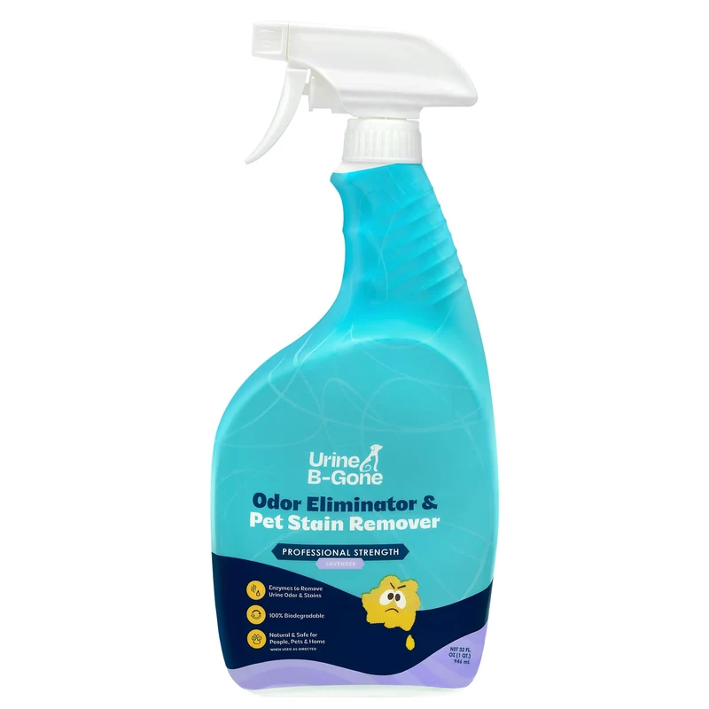 Urine B-Gone par KINZUA ENVIRONMENTAL – Éliminateur enzymatique d’odeurs et taches d’urine, lavande, 32 oz