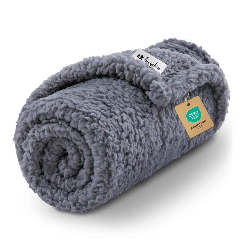 Luciphia Couverture Fleece Premium pour Animaux – Gris 41x31 pouces