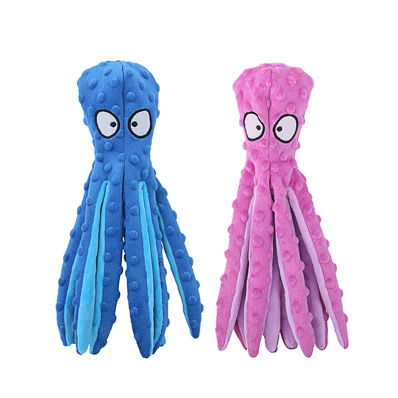 HGB Pieuvres sans garniture – Jouets pour chien Sifflement et Crinkle, Lot de 2