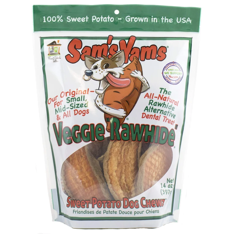 Sam's Yams – Friandises à la patate douce pour chiens | Front Porch Pets, 14oz, véganes, fibre élevée, sans céréales