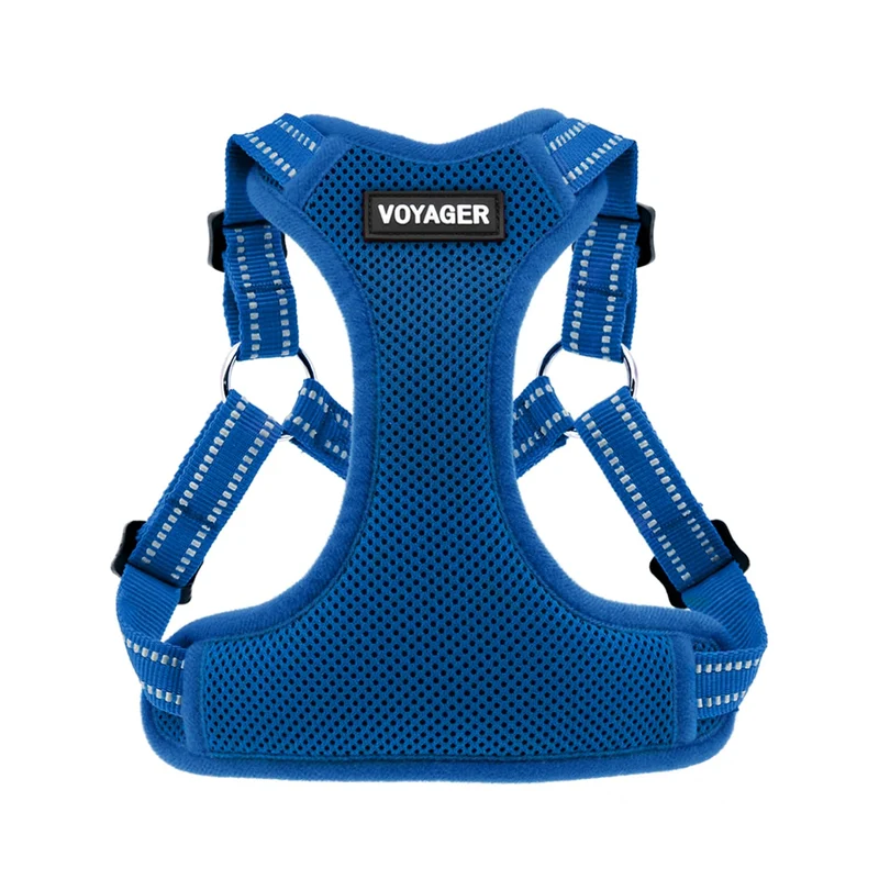 Best Pet Supplies Voyager Harnais à Enfiler, Ajustable en Mesh Bleu Royal - Taille M