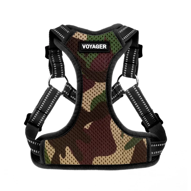 Best Pet Supplies Voyager Harnais Step-in Ajustable en Mesh Respirant – Taille M (Army, Bord Noir)