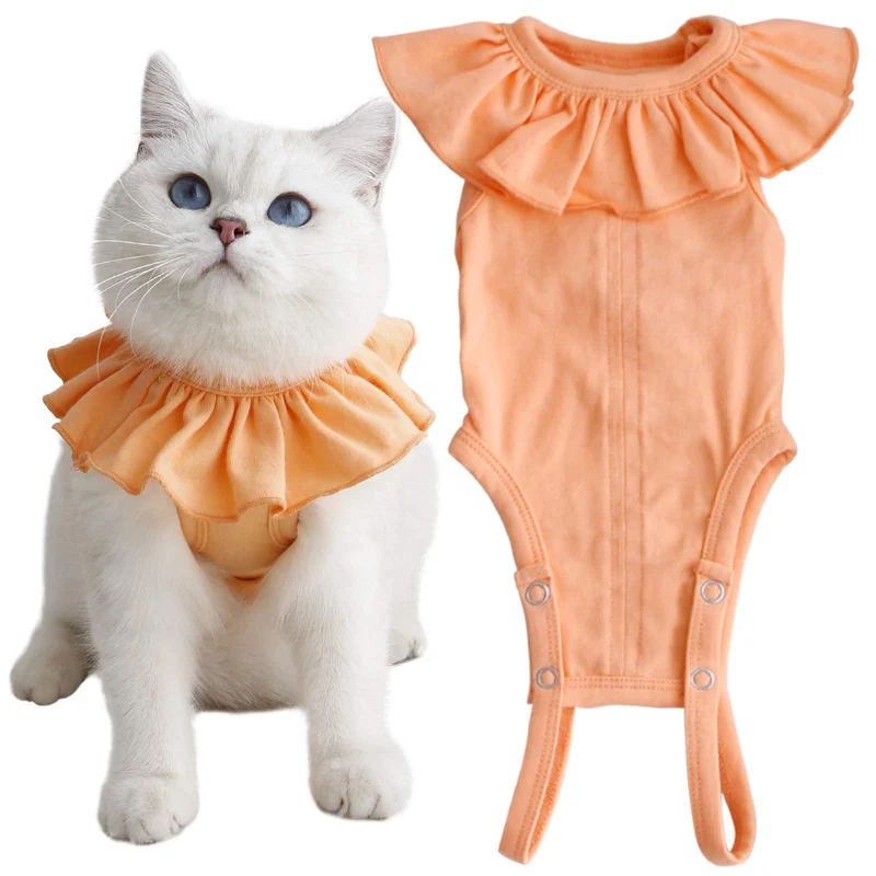 Maillot de récupération pour chat Kukaster Pet – protection des plaies et peau, alternative au collier, pour chattes femelles