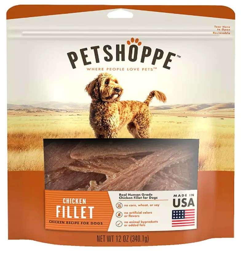 PetShoppe Friandises Premium au Filet de Poulet – Chien, 12 oz, USA, Sans additifs