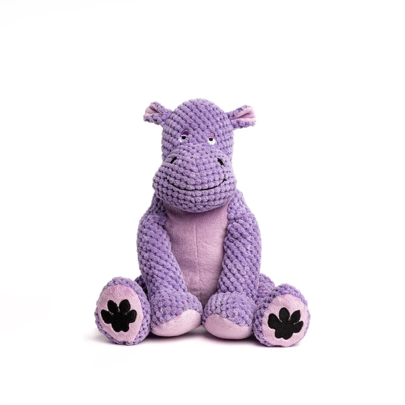 fabdog Floppies Peluche pour Chiens – Jouet Siffleur Durable et Coloré | Idéal Cadeau Chiot | Grand Hippo