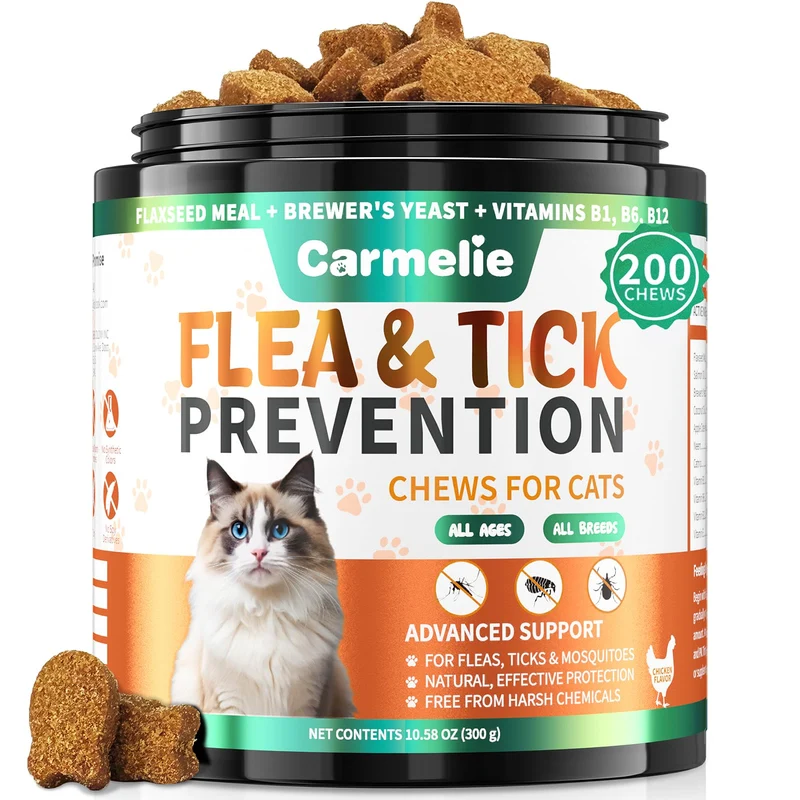 Traitement puces et tiques pour chats Carmelie – 200 gommes naturelles
