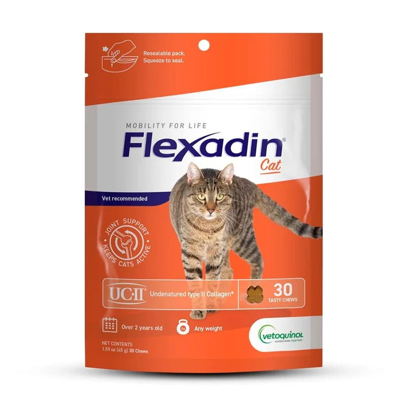 Flexadin Cat – Friandises pour le soutien des hanches et des articulations des chats (UC-II) | Vetoquinol