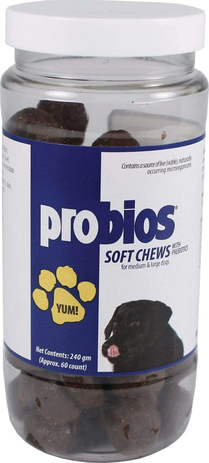 Spriek Canine Probios D-Probios – Friandises Molles pour Chiens de Taille Moyenne à Grande, 60 Pièces (240 g)